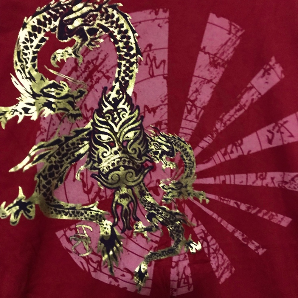 Vintage Triple Five Soul Red Graphic Dragon T-Shirt
